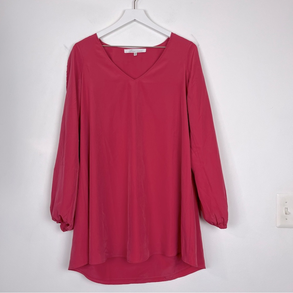 Lover + Friends Dress Split Long Sleeve Swing V-neck